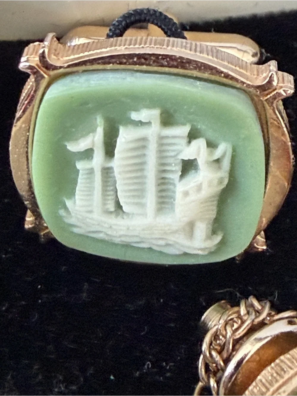 Vintage Swank Arts Of The World Chinese Junk Ship Cufflinks Tie Tack Set